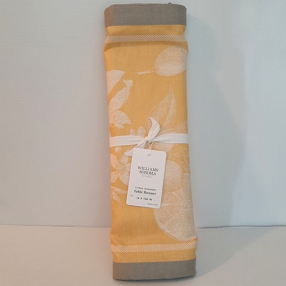 *Williams Sonoma Citrus Jacquard Linen Table Runner